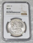 1890 P MORGAN 90% SILVER $1 DOLLAR NGC CERTIFIED MS 62 MS62 PHILADELPHIA US MINT