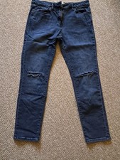 WOMENS NEXT RELAXED RIPPED SKINNY JEANS - MID RISE - SIZE 12 REGULAR
