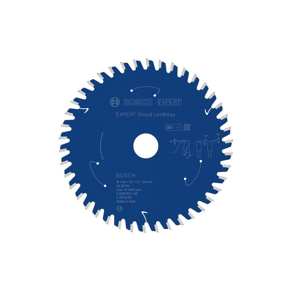 Bosch EXPERT Wood 140 x 1.8/1.3 x 20MM T42 Circular Saw Blade 2608902140