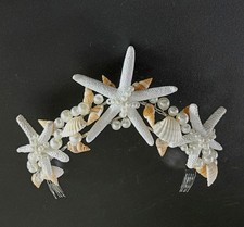 Unicra Starfish Crown and Tiaras Silver Pearl Bridal Headband Beach Headpiece