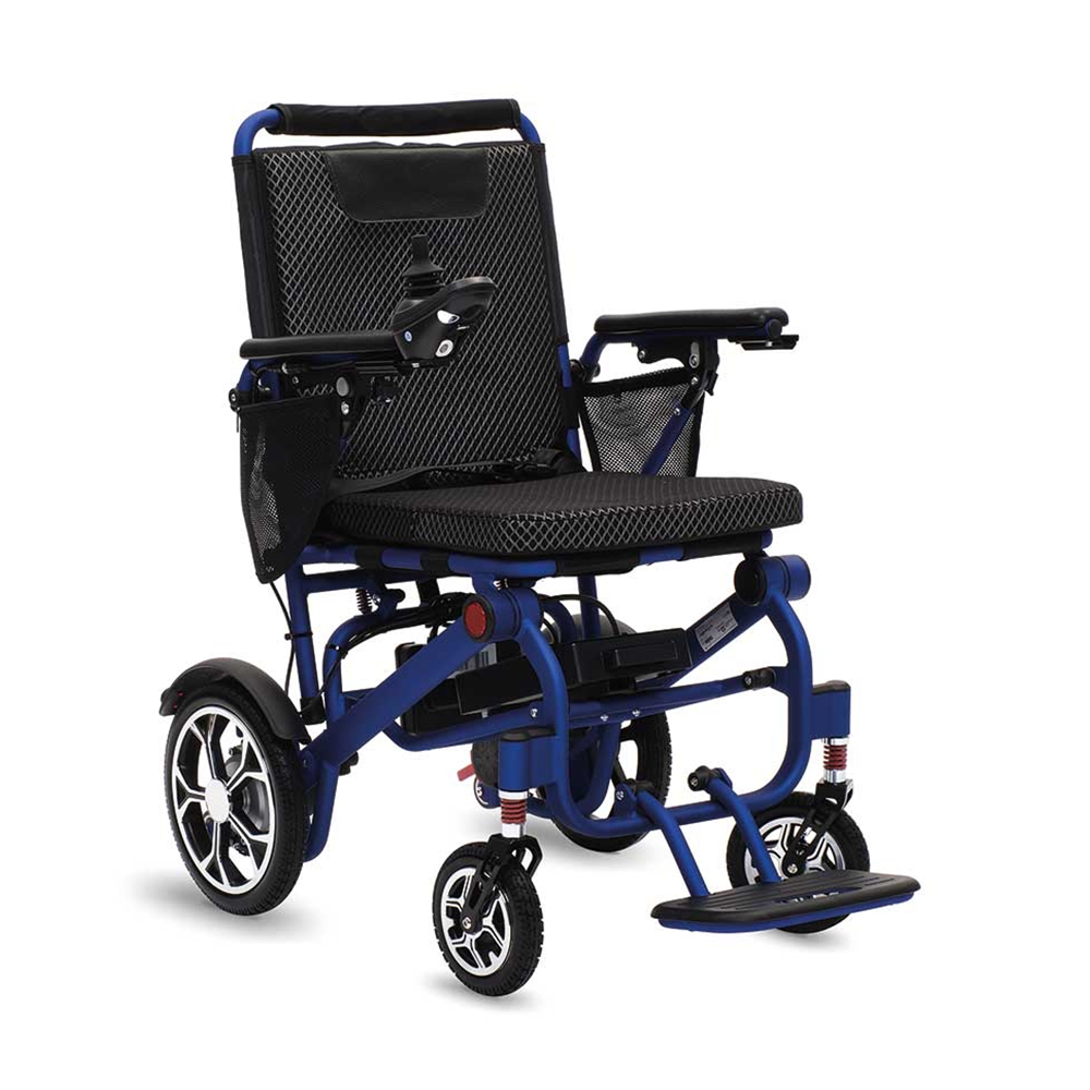 Intermed Sedia A Rotelle Carrozzina Elettrica disabili Aloy pieghevole Blu