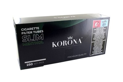 Korona De Luxe Slim Mint Hülsen Zigarettenhülsen (250 Stk. -Packung)