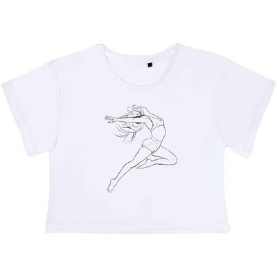 ''Dancer Leaping'' Damen Baumwolle Crop Tops (CO057210)