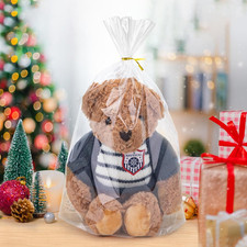 80Pcs Flat Bottom Cellophane Bags, 9.8x14x 3.8" Clear Goodie Baggies with Twi...