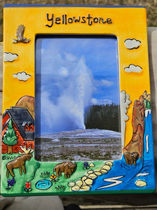 Yellowstone National Park 3D Ceramic Picture Frame holds 4 x 6 picture