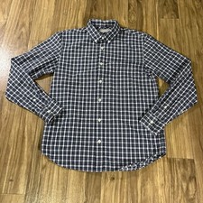 Everlane Mens Blue Long Sleeve Dress Shirt Extra Small Chest Pocket Plaid