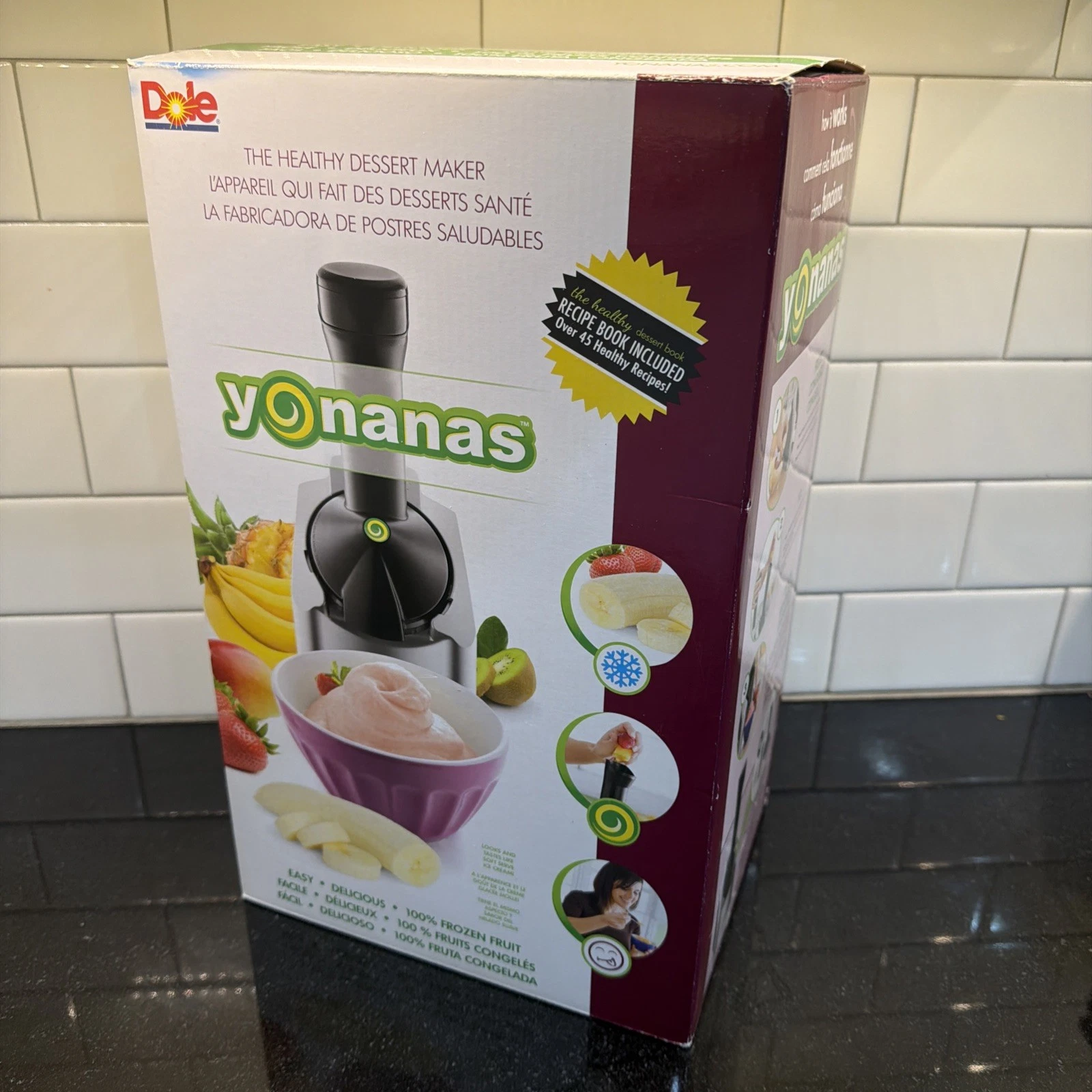 NOS Dole Yonanas Frozen Fruit Dessert Maker Dispenser Soft Ice Cream Machine