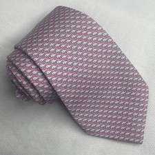 Boys Vineyard Vines Necktie Pink Blue Whale Logo 100 Silk Preppy Tie USA Made