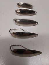 Vintage Herters Weedless Silver Spoons Unbranded Set Of 5 - 2 inch