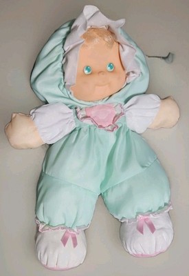 Vintage 1990 Fisher Price Puffalump Kid Doll Mint Sherri Green Pink Blonde Read*