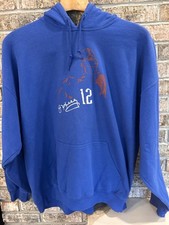 Jim Kelly 12 Buffalo Bills Vintage Hoodie Sweatshirt Blue Men  s Size 2XL