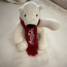 Coca-Cola Polar Bear Plush Stuffed Animal 2020 White Red Scarf Original