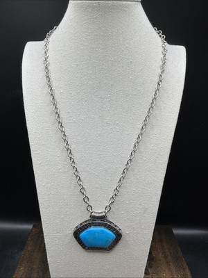 Barse Navajo Pendant Necklace-Turquoise- Bronze-NWT
