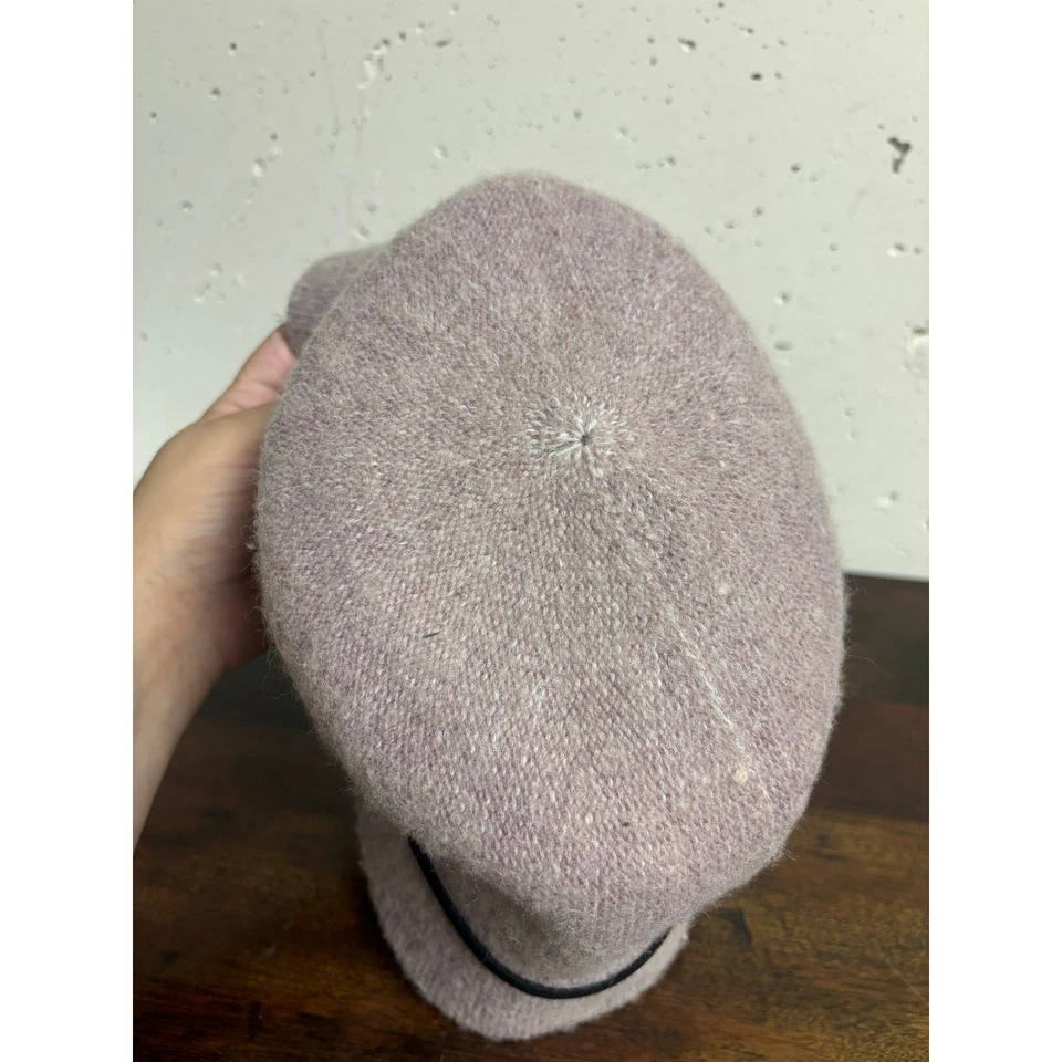 Sombrero Cloche Vintage Sears Mezcla Lana Púrpura con Flor Negra - Talla Única Foto 4 de 4
