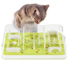 Interactive Cat Puzzle Feeder Slow Feed Toy Stimulation Treat Dispenser M...