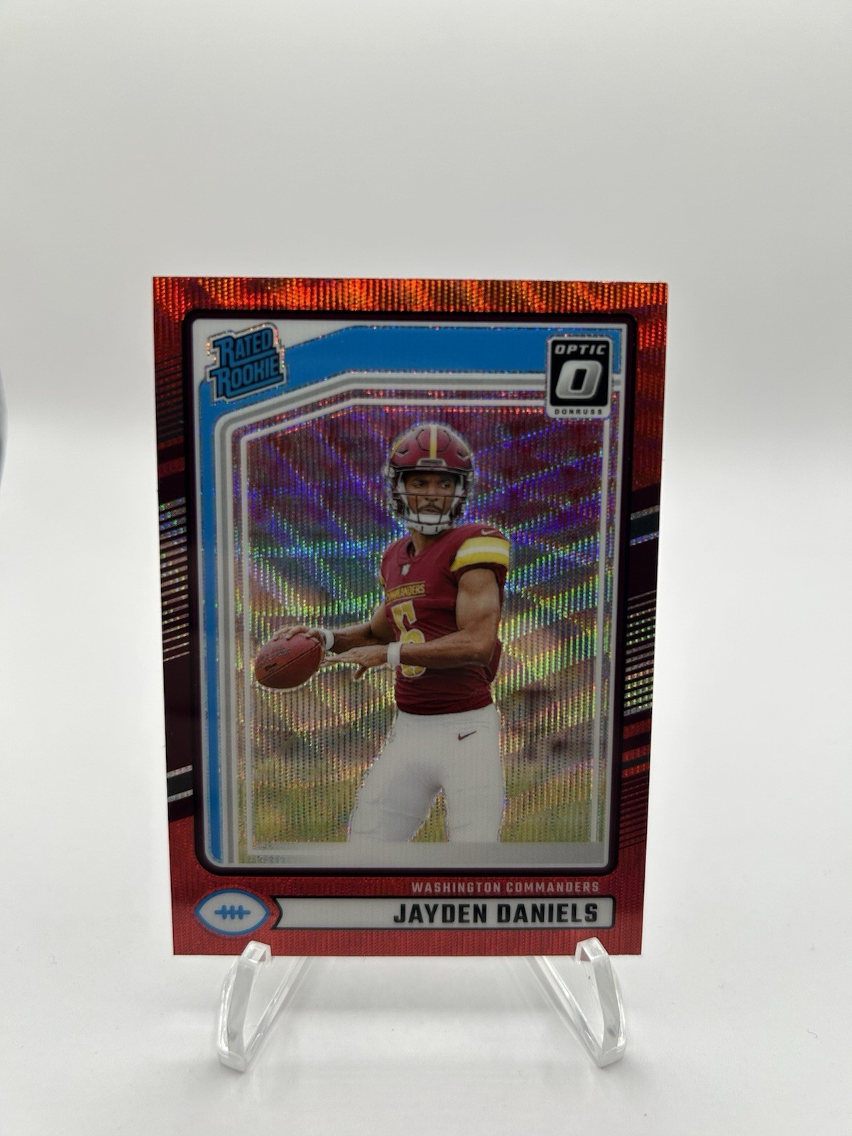 2024 Panini Donruss - Rated Rookie Jayden Daniels #389 Optic Preview Red Wave 