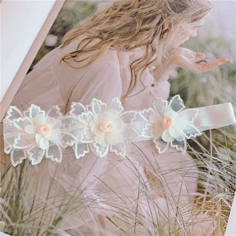 Мягкий эластичный Baby девочек бант узел цветок обруч для волос группы комплект подарок новорожденного - Изображение 4 из 4