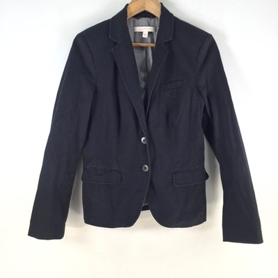 Esprit womens blazer jacket UK 12 aus 10 black long sleeve cotton 118627
