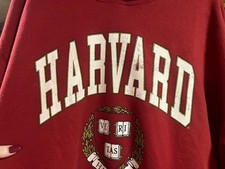 This Classic red Harvard University hooded sweatshirt, with iconic logo