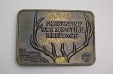 Vtg NRA Brass Belt Buckle Preserving Our Shooting Heritage Whittington Center