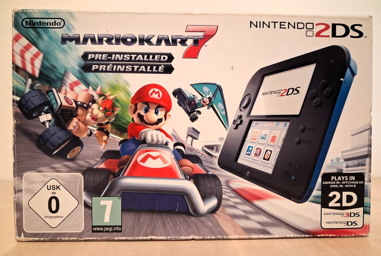Console Nintendo 2DS Solide Anti Casse pour Enfant avec Jeu de Course Mario Kart 7