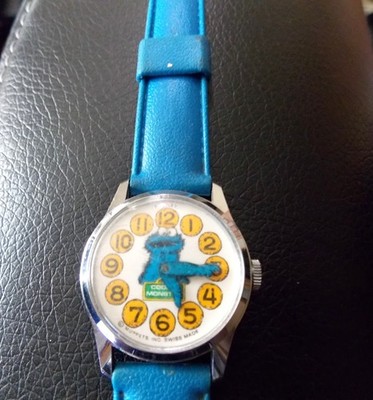【限定値下】【1970年代】セサミストリート ビッグバード スイス製 手巻腕時計 Vintage 1970's Bradley Cookie Monster Watch Sesame Street Wind Up