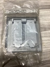 Pass & Seymour CA22-G Two Duplex Receptacle Outdoor Gray Hinged Cover #113N58