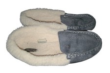 NAUTICA WOMEN'S GRAY FAUX FUR LINED MOCCASIN RONA SLIPPERS SIZE 8