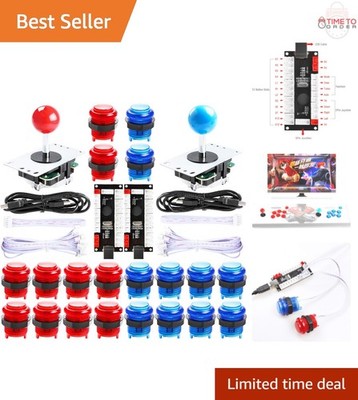 2 Player Arcade Button Joystick Kit DIY LED Game Controller for MAME Raspberr...