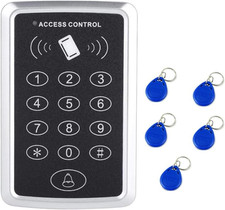Door Access Control Keypad, Stand-Alone Password RFID Reader 5Pcs Keyfob Keychai