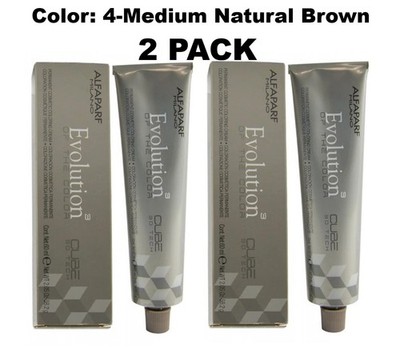 2 PACK Alfaparf Evolution of the Color Permanent Color 4 Medium Natural Brown