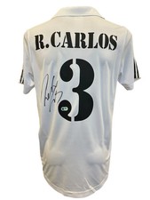 ROBERTO CARLOS SIGNED 2002/03 REAL MADRID HOME SHIRT (ACG CERT AG17252)