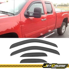 Fits 07-14 Chevy Silverado GMC Sierra Extended Cab Window Visors Rain Sun Guard