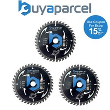 Image of 3x BAP Trade Pro Circular Saw Blade 165mm X 20 40 Teeth Carbide Tipped Long Life