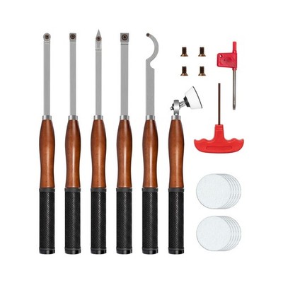 Full Size Carbide Wood Lathe Turning Tool Kit with Bowl Sander,6pcs 18'' Profe...