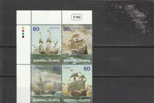 MARSHALL ISLAND BLOC 4 TIMBRES NEUFS NAVIRES 2000 BON ETAT