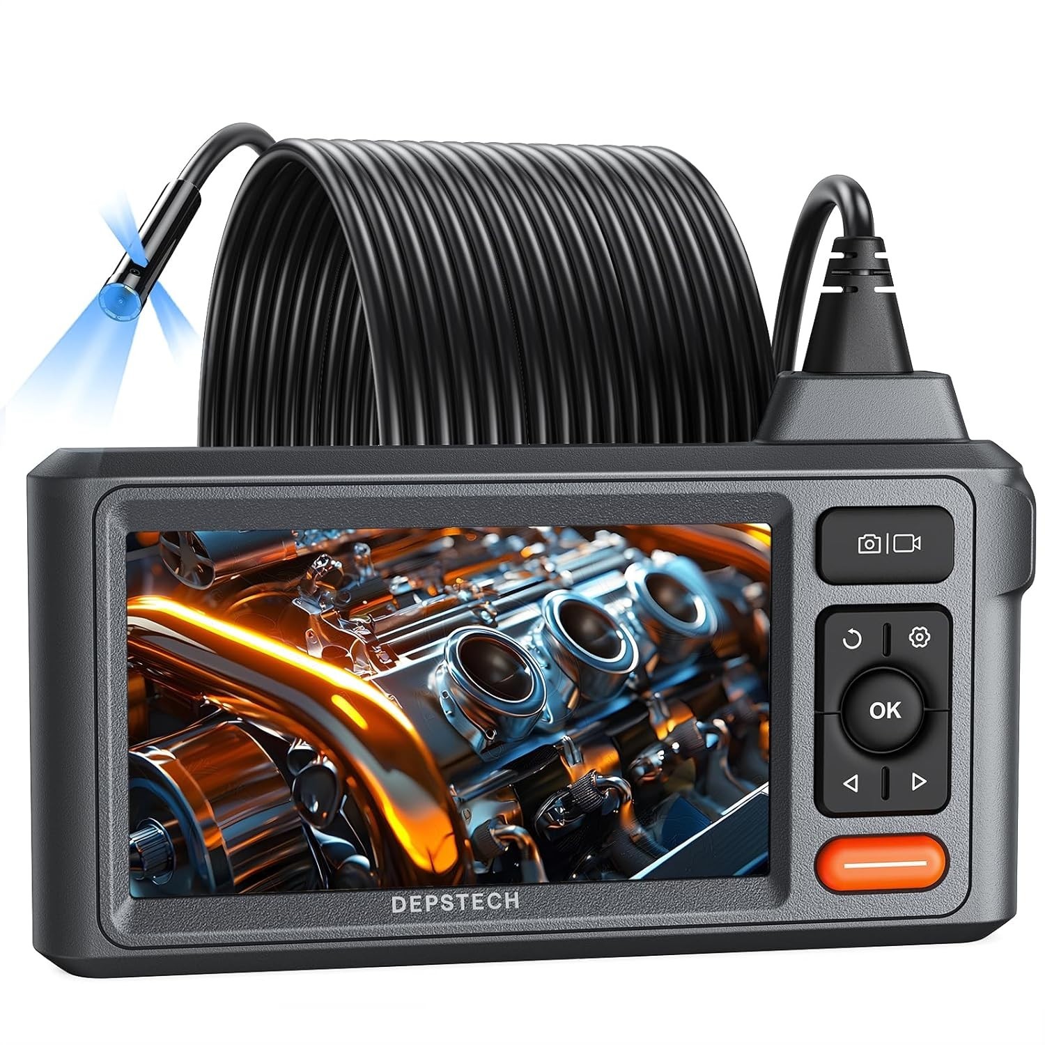 Used DEPSTECH DS620 Triple Lens Endoscope Inspection Camera Borescope 50ft