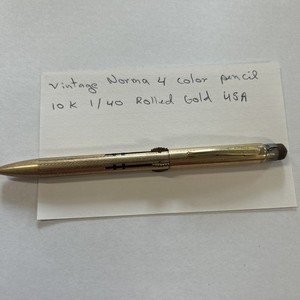 Vintage THE NORMA 4 COLORED PENCIL 10K 1/40 ROLLED GOLD Usa