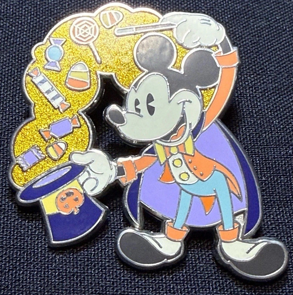 Disney Mickey Mouse Halloween Candy Bucket Pin Jack O Lantern Trick or Treat
