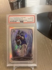 2014 Bowman Chrome Odell Beckham Jr. Facing side Refractor #190 (RC) PSA 10