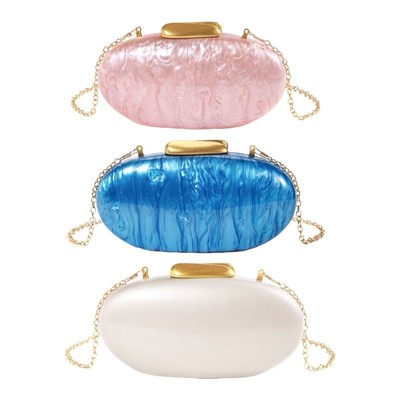 Women Bag Eggs Shaped Shoulder Bag Acrylic Evening Clutch Bag Evening Handbag