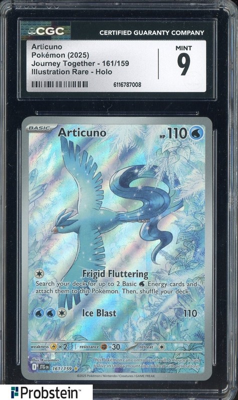 2025 Pokemon Journey Togeteher 161/159 Articuno IR Holo CGC 9 MINT