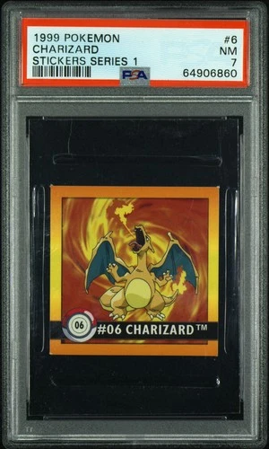 1999 POKEMON STICKERS SER 1 #6 CHARIZARD PSA 7