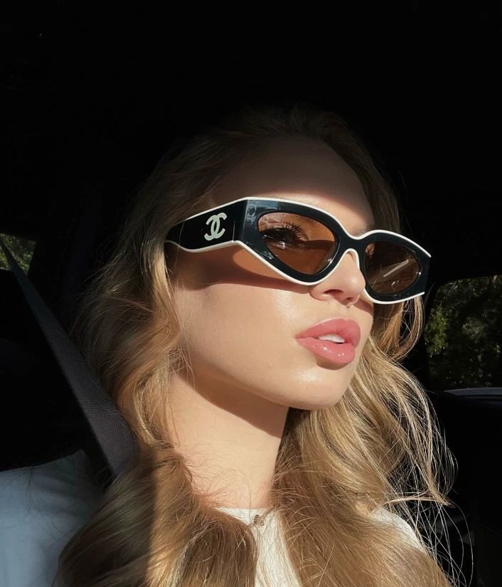 CHANEL Women's Black Cat Eye Sunglasses for sale | eBay