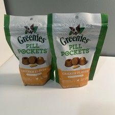 2 Packages Greenies Pill Pockets Chicken Flavor Capsule Size 7.9oz