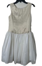 Jona Michelle Girls Formal Gold  White Sparkly Dress Size 10