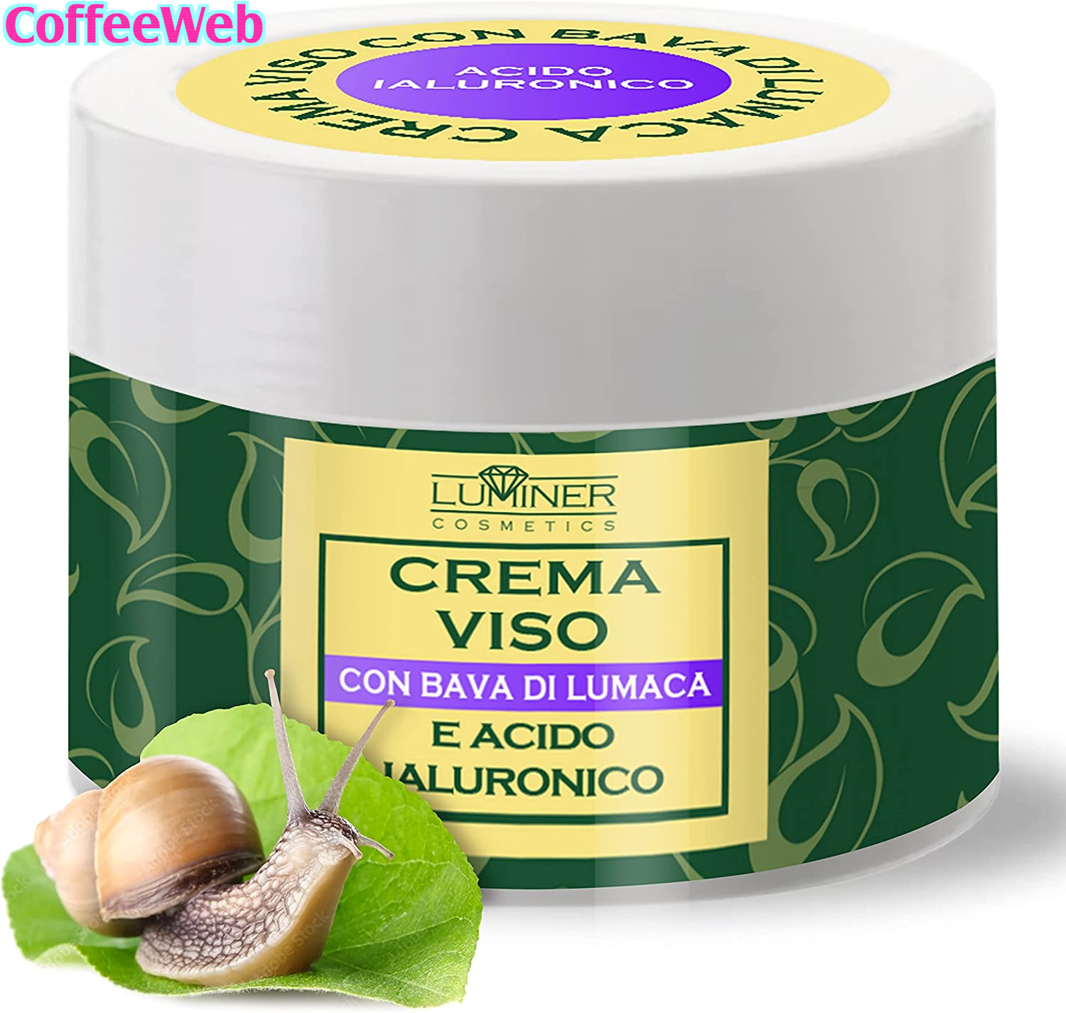 LUMINER 150Ml Crema Viso Antirughe Con Bava Di Lumaca Al 70% E Acido Ialuronico 