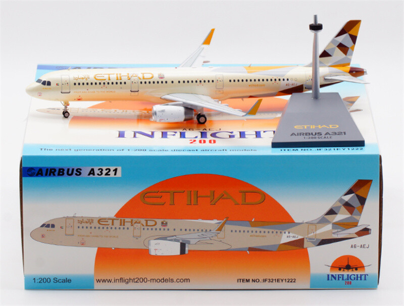 1:200 Airbus A321 A6-AEJ FROM ABU DHABI TO THE WORLD Inflight