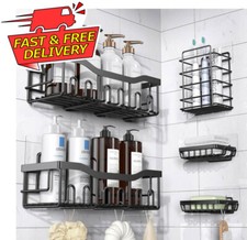 Adhesive Shower Caddy, 5 Pack Rustproof Stainless Steel Bathroom Organizers