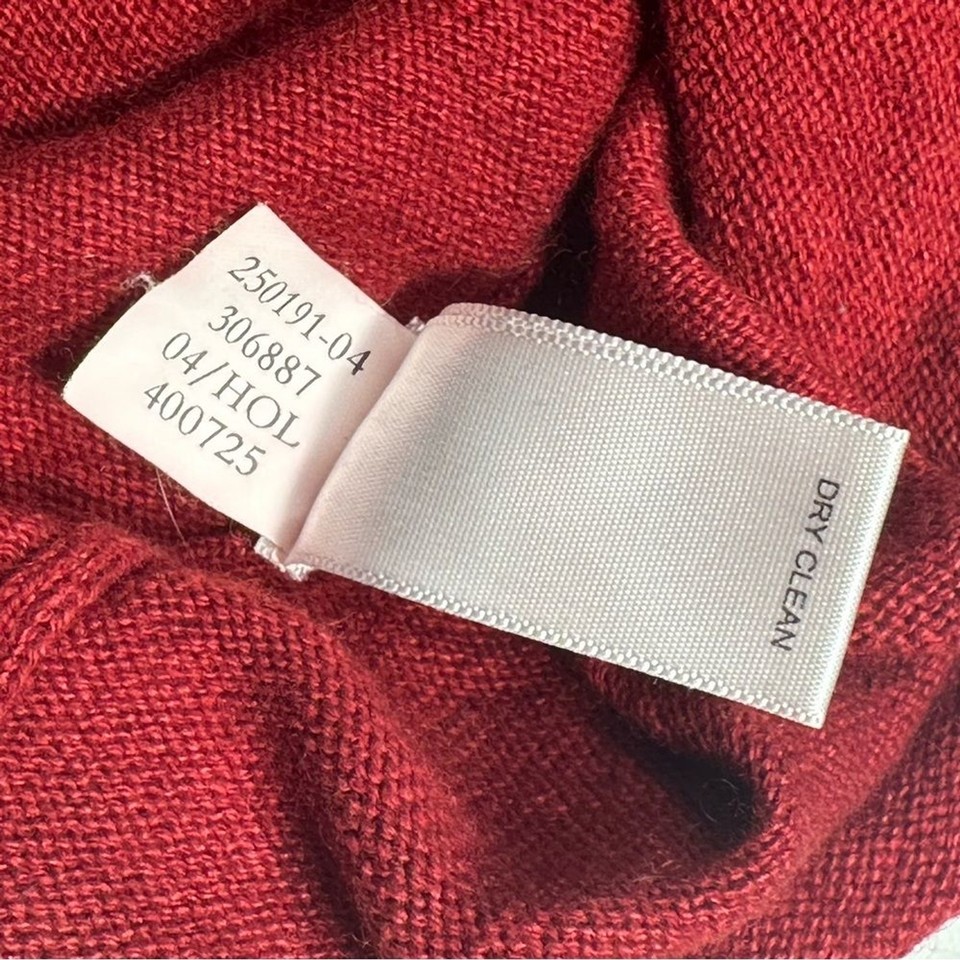 Banana Republic Silk & Cashmere 1/4 Zip Knit Sweater, Red & Gray w
